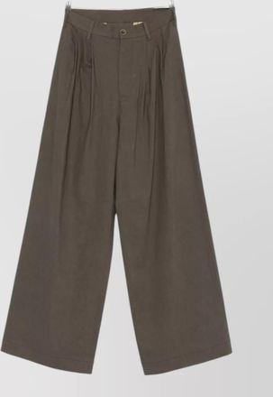 Uma Wang paella linen blend wide leg trousers