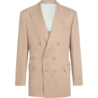 Brunello Cucinelli One-and-a-half breasted Tailor blazer in Tobacco at Nordstrom, Size 52 It