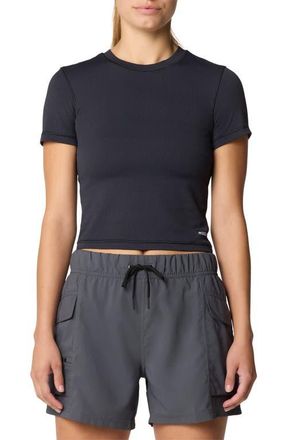 Mountain Hardwear Peak Knit Short Sleeve Tee in Black at Nordstrom, Size X-Small