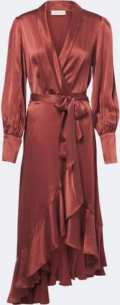 Zimmermann Silk satin wrap dress