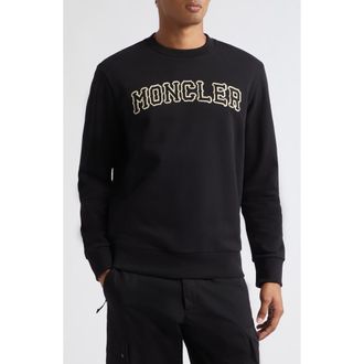 Moncler Logo Graphic Sweatshirt in Black at Nordstrom, Size Xx-Large