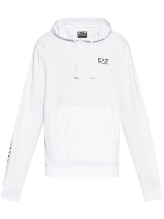 Emporio Armani logo-print hoodie - men - Cotton - S - White
