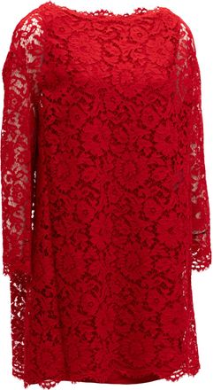 Valentino Garavani Womens Red Lace Short Dress