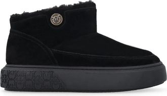 Pinko Yoko Bootie Ss 0105P055 - Dames - Winterlaarzen - Zwart - 36 EU - Leer - Schoenen