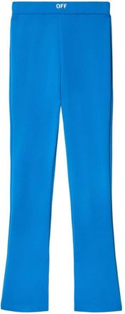 Off-white Light Blue Light Blue High Waisted Flared Leggings