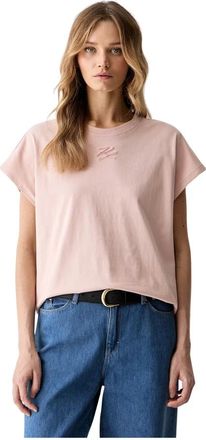 Karl Lagerfeld Tops, Dames, Roze, L, Katoen, T-shirt