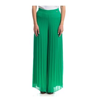 Liu Jo Ceremony Geplooide Broek - Dames - Wijde Broeken - Groen - L - Polyester - Broeken