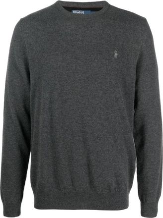Polo Ralph Lauren Grijze Heater Pullover Sweater - Heren - Ronde hals truien - Grijs - XL - Wol - Truien & Vesten