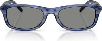 Diesel 54mm Rectangular Sunglasses in Striated Blue /Grey at Nordstrom