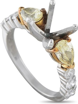 Luxury Bazaar Platinum and 18K Yellow Gold 1.10ct Diamond Mounting Ring MF23-070826
