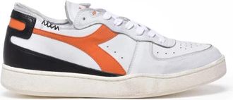 Diadora Basket Row Cut - Heren - Sneakers - Wit - 42 EU - Leer - Schoenen