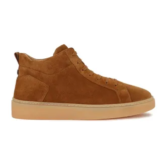 Kazar Schoenen, Heren, Bruin, 42 EU, Leer, Trevio High-Top Sneakers