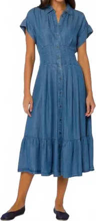 Velvet Heart Emily Midi Shirt Dress In Denim
