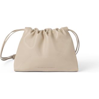 Brunello Cucinelli Calfskin BC Duo pouch bag in Buff at Nordstrom