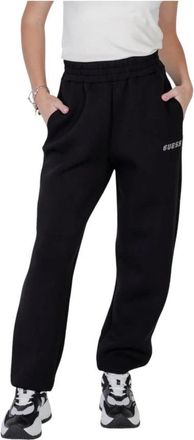 Guess Pantalones de Felpa de Corte Holgado - Trousers - Mujer - Negro - 2XS