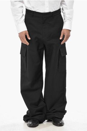 Off-white Twill Cargo Trousers With Ankle Drawstring size 48