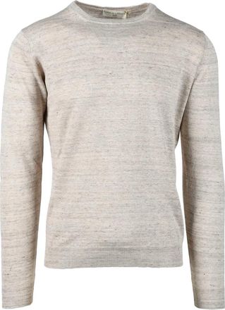 FILIPPO DE LAURENTIIS Beige Relaxed Fit Linen-Cotton Sweater