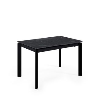 Koketto Home Mesa extensible 120 tapa marmol negro patas negro