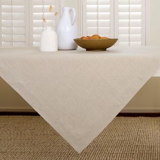 Solino Home Linen Table Throw 52 x 52 Inch for Dining Table, Holiday and Everyday Table Decor - Fete in Natural at Nordstrom, Size Medium