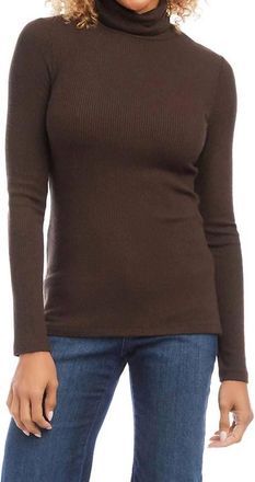 Karen Kane Brinlee Turtleneck Top In Brown