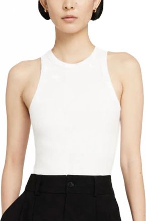 Anine Bing Eva Crewneck Tank Top In White