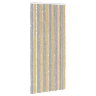 vidaXL Cortina De Insectos De Chenilla Gris Y Beige 100 X 220 Cm Vidaxl