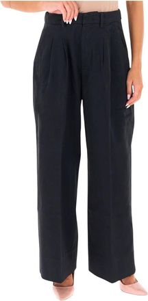 Dondup Pantalone Eloise - Dames - Wijde Broeken - Zwart - S - Polyester - Broeken