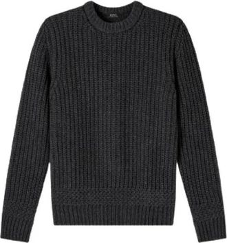 A.P.C. Pull Ron - Heren - Ronde hals truien - Grijs - L - Wol - Truien & Vesten