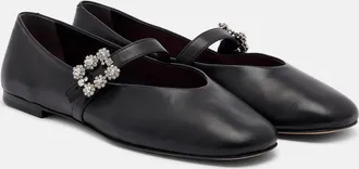 Roger Vivier Roundy Toe embellished leather ballet flats