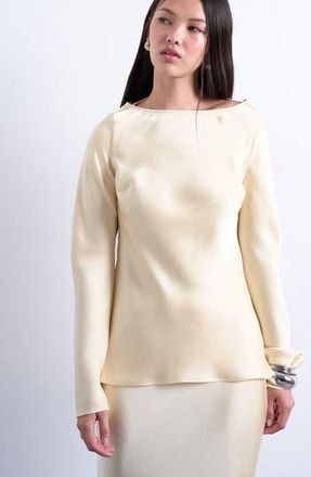 Topshop Satin Cowl Back Top in Buttermilk at Nordstrom Rack, Size 8 Us (Fits Like 6-8) Uk