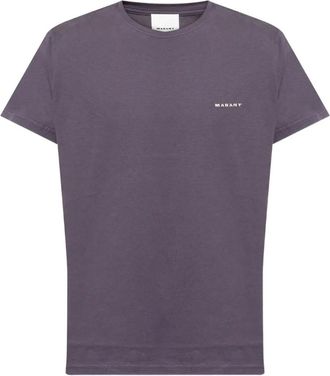 Isabel Marant T-shirt in cotone con logo ricamato - Blu