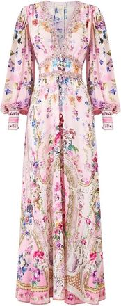 Camilla Palatial Pastels Jurk met gevormde tailleband en geplooide mouwen - Dames - Avondkleed - Veelkleurig - XS - Kleedjes
