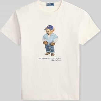 Polo Ralph Lauren Regular Fit T-Shirt aus reiner Baumwolle mit Polo Bear Print in Weiss, Gr&ouml;&szlig;e XXL