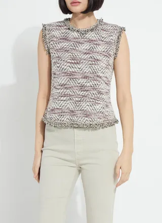 Lyss&eacute; Cleo Sleeveless Tweed Shell