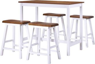 vidaXL Bar Table and Stool Set 5 Pieces Solid Wood Vidaxl