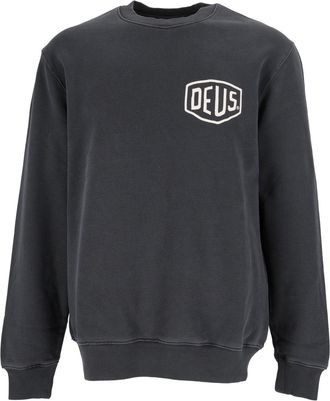 Deus Shield GD Logo Ribbed Crewneck Sweatshirt