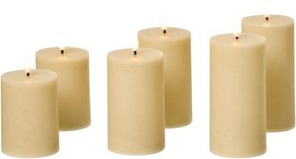 Beliani Conjunto De 6 Decoraciones De Navidad Led Para Interiores Vela Accesorio De Parafina Beige Braise