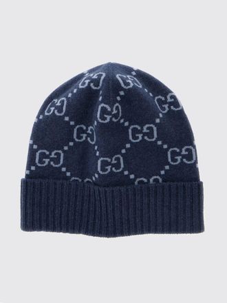 Gucci Beanie in cashmere con monogram GG jacquard e bordo a costine