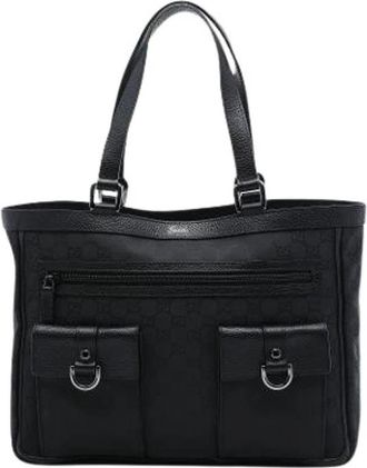 Gucci Pre-owned Abbey D-Ring Tote - Dames - Vintage Shopper - Zwart - ONE Size - Leer - Vintage