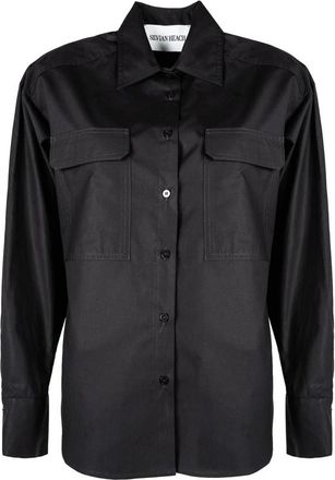 Silvian Heach Camicia Svasata - - Blouses & Shirts - Donna - Nero - S