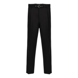 Prada Gestreepte wollen broek - Heren - Broeken - Zwart - Maat: S Wol