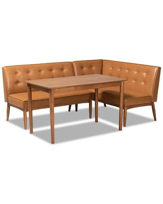 Baxton Studio Dnu Baxton Studio Arvid 3Pc Dining Nook Set