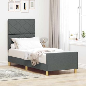 vidaXL Struttura Del Letto Grigio Scuro 80 X 200 Cm Tessuto - Vidaxl