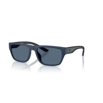 Emporio Armani Rectangle Sunglasses - male - Emporio Armani - Sunglasses - Blue - 57 MM - Accessories