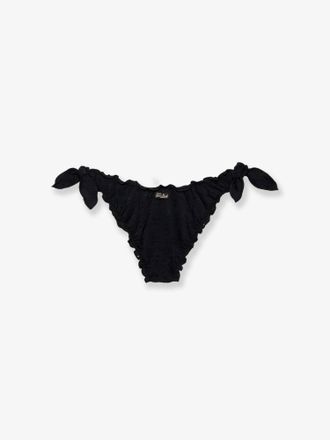 MC2 Saint Barth Womens Bikini Bottoms Moon Lurex Black Viscose Swimwear Sea Clothing