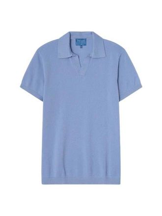 Robert Talbott Randall Cotton Cashmere Johnny Collar Sweater in Indigo Blue at Nordstrom, Size Xx-Large