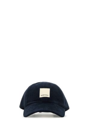 Emporio Armani Midnight Blue Stretch Corduroy Baseball Cap