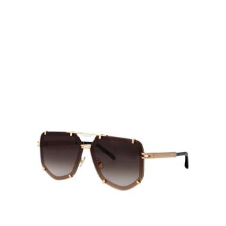 Philipp Plein Geometric Frame Aviator Sunglasses