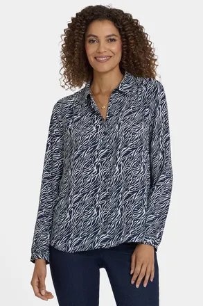 NYDJ Moderne Blouse | Vintage Zebra