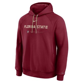 Nike Florida State Courtside Basketball Practice Nike Mens Dri-FIT Pullover Hoodie in Red | 04EJ08DEFTN-REJ